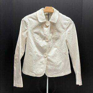Requirements Womens White‎ Long Sleeve Fitted Summer Button Up Jacket Size S